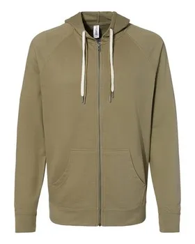 SS1000Z Independent Trading Co. Icon Unisex Lightweight Loopback Terry Full-Zip Hooded Sweatshirt