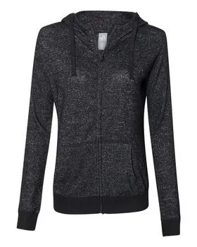 8656 J America Women’s Cozy Jersey Hooded Full-Zip