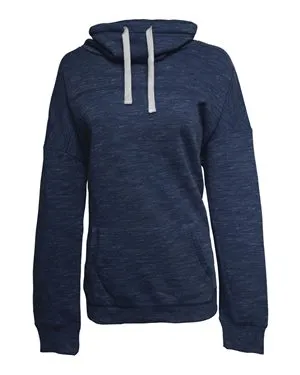 8673 J America Women’s Mélange Fleece Cowl Neck Sweatshirt