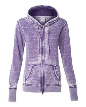 8913 J America Womens Zen Fleece Full-Zip Hooded Sweatshirt