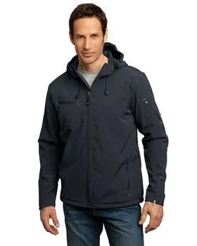 J706 Port Authority Textured Hooded Soft Shell Jacket.