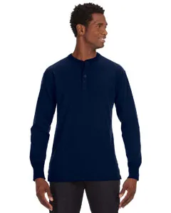 JA8244 J America Mens Vintage Brushed Jersey Henley