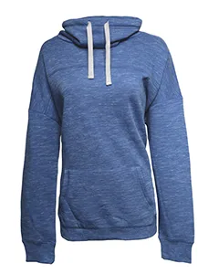 JA8673 J America Ladies Melange Fleece Cowl Neck Sweatshirt