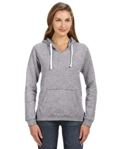 JA8836 J America Ladies Sydney Brushed V-Neck Hooded Sweatshirt