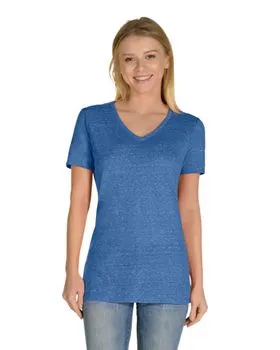 88WVR Jerzees Womens Snow Heather Jersey V-Neck