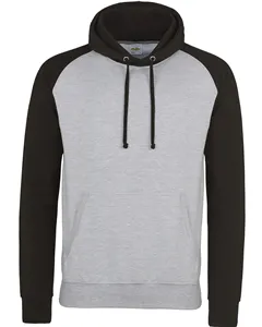 JHA009 Just Hoods By AWDis Adult 80/20 Midweight Contrast Baseball Hooded Sweatshirt