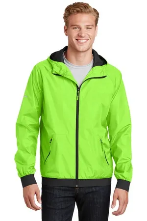 JST53 Sport-Tek Embossed Hooded Wind Jacket.