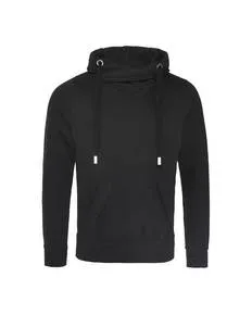 JHA021 Just Hoods By AWDis Mens 80/20 Heavyweight Cross Over Neck Hooded Sweatshirt
