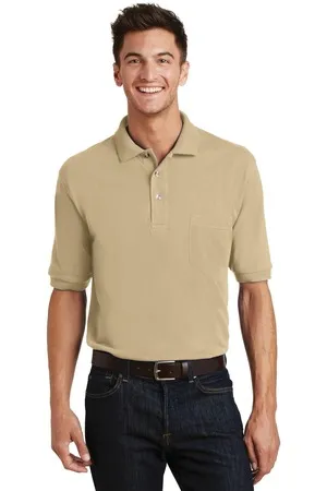 K420P Port Authority Heavyweight Cotton Pique Polo with Pocket.