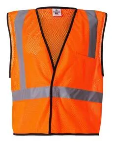 1193-1194 Kishigo Economy Single Pocket Hook & Loop Mesh Vest