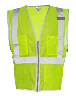 1507-1508 Kishigo Premium Brilliant Series Three-Pocket Zippered Mesh Vest