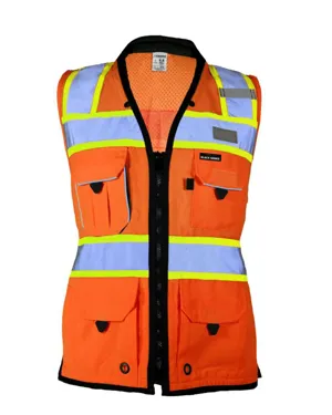 S5021-5022 Kishigo Premium Black Series Womens Heavy Duty Surveyors Vest