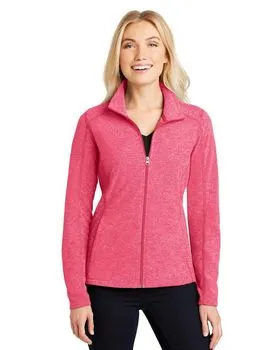 L235 Port Authority Ladies Heather Microfleece Full-Zip Jacket.