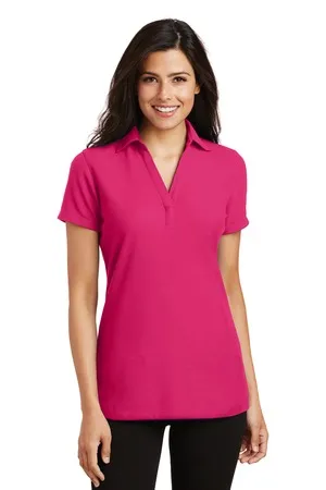 L5001 Port Authority Ladies Silk Touch Y-Neck Polo.
