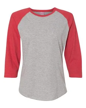 3530 LAT Womens Baseball Fine Jersey Three-Quarter Sleeve Tee 3530 LAT Womens Baseball Fine Jersey Three-Quarter Sleeve Tee