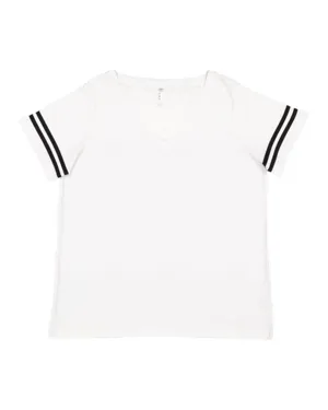 3837 LAT Ladies Curvy Football T-Shirt