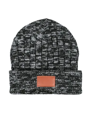 LG304 Leeman Heathered Knit Cuffed Rib Beanie
