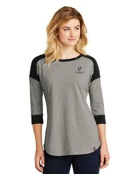 LNEA104 New Era Ladies Heritage Blend 3/4-Sleeve Baseball Raglan Tee