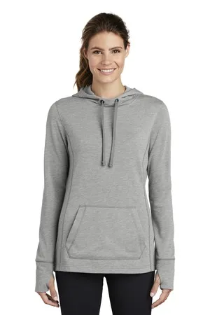 LST296 Sport-Tek Ladies PosiCharge Tri-Blend Wicking Fleece Hooded Pullover.