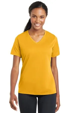 LST340 Sport-Tek Ladies PosiCharge RacerMesh V-Neck Tee.