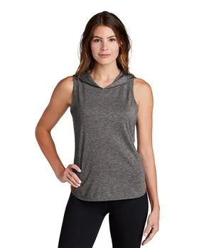 LST410 Sport-Tek Ladies PosiCharge Tri-Blend Wicking Draft Hoodie Tank.