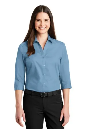LW102 Port Authority Ladies 3/4-Sleeve Carefree Poplin Shirt.