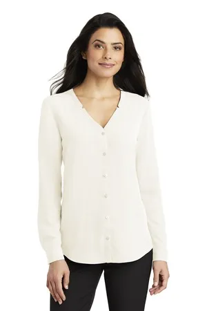LW700 Port Authority Ladies Long Sleeve Button-Front Blouse.