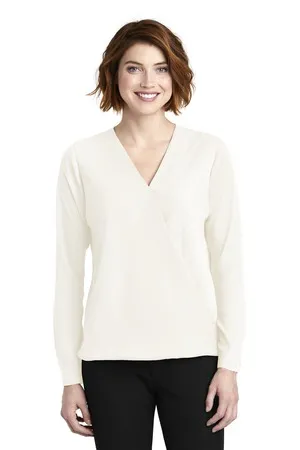 LW702 Port Authority Ladies Wrap Blouse.