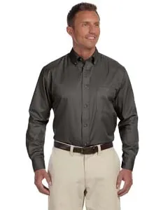 M500T Harriton Mens Tall Easy Blend Long-Sleeve Twill Shirt with Stain-Release
