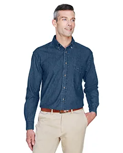 M550 Harriton Mens 6.5 oz. Long-Sleeve Denim Shirt