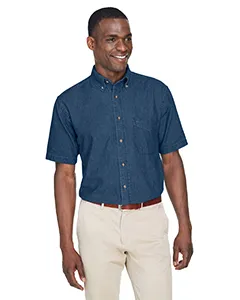 M550S Harriton Mens 6.5 oz. Short-Sleeve Denim Shirt