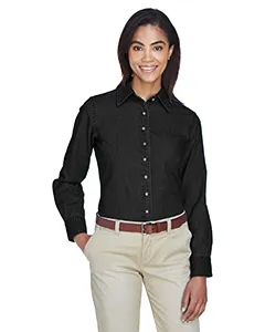 M550W Harriton Ladies 6.5 oz. Long-Sleeve Denim Shirt