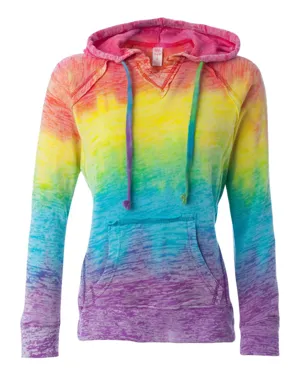 W1162 MV Sport Women’s Courtney Burnout V-Notch Hooded Sweatshirt