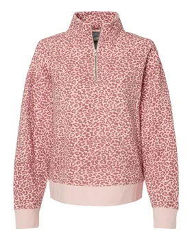 W22713 MV Sport Womens Sueded Fleece Quarter-Zip Sweatshirt