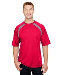N3001 A4 Mens Spartan Short Sleeve Color Block Crew Neck T-Shirt N3001 A4 Mens Spartan Short Sleeve Color Block Crew Neck T-Shirt
