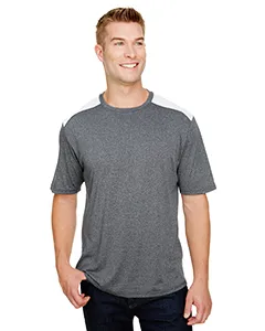 N3100 A4 Mens Tourney Heather Color Block T-Shirt