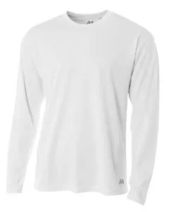 N3253 A4 Mens Birds-Eye Mesh Long Sleeve T-Shirt