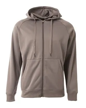 N4001 A4 Mens Agility Full-Zip Tech Fleece Hooded Sweatshirt