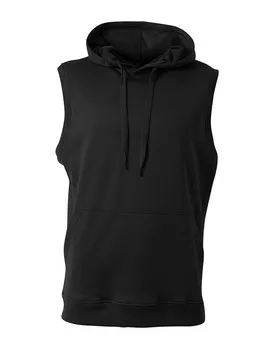N4002 A4 Mens Agility Sleeveless Tech Fleece Pullover Hooded Sweatshirt