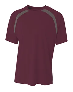 NB3001 A4 Boys Spartan Short Sleeve Color Block Crew Neck T-Shirt