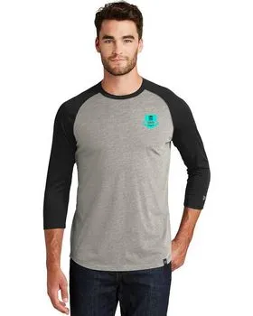 NEA104 New Era Heritage Blend 3/4-Sleeve Baseball Raglan Tee.