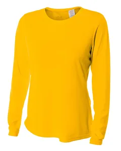 NW3002 A4 Ladies Long Sleeve Cooling Performance Crew Shirt