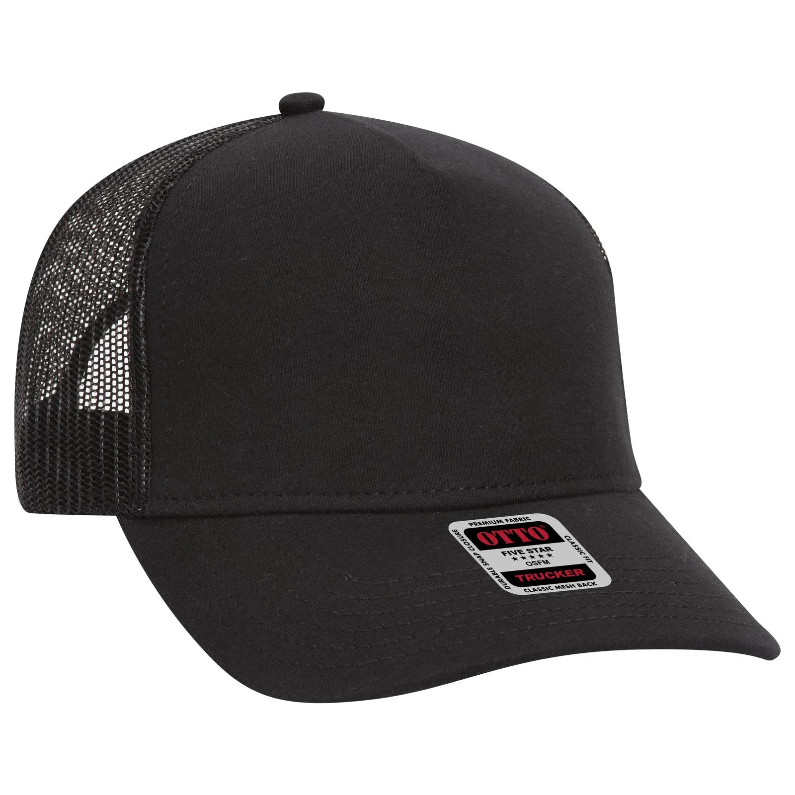 32-934 OTTO CAP 5 Panel Mid Profile Mesh Back Trucker Hat