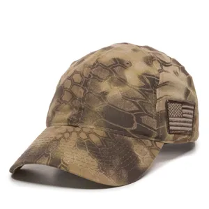 TAC-600 Outdoor Cap Tactical Camo Hat with US Flag