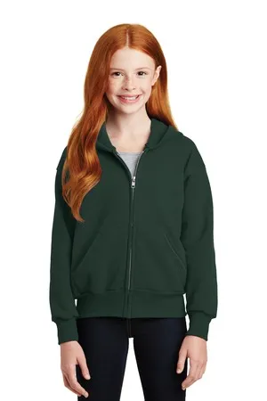 P480 Hanes Youth EcoSmart 50/50 Full-Zip Hooded Sweatshirt