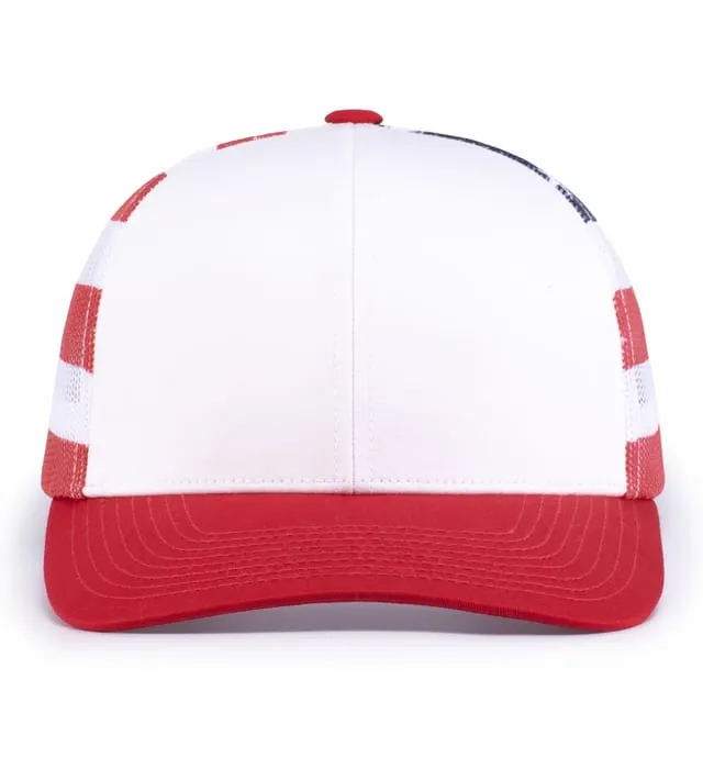 104P PACIFIC HEADWEAR PRINTED TRUCKER CAP