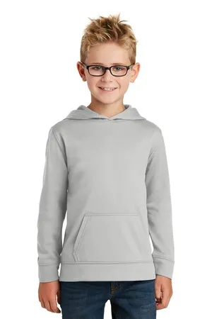 PC590YH Port & Company Youth Performance Fleece Pullover Hooded Sweatshirt.