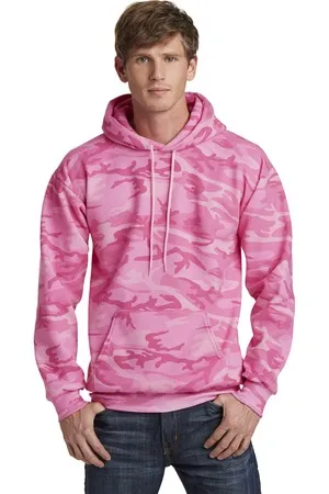 PC78HC Port & Company Core Fleece Camo Pullover Hooded Sweatshirt.