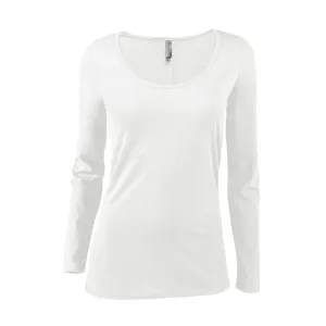 P507C Platinum Ladies CVC Long Sleeve Scoop Neck Tee