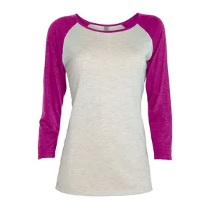 P508T Platinum Ladies 3/4 Sleeve Raglan Tee